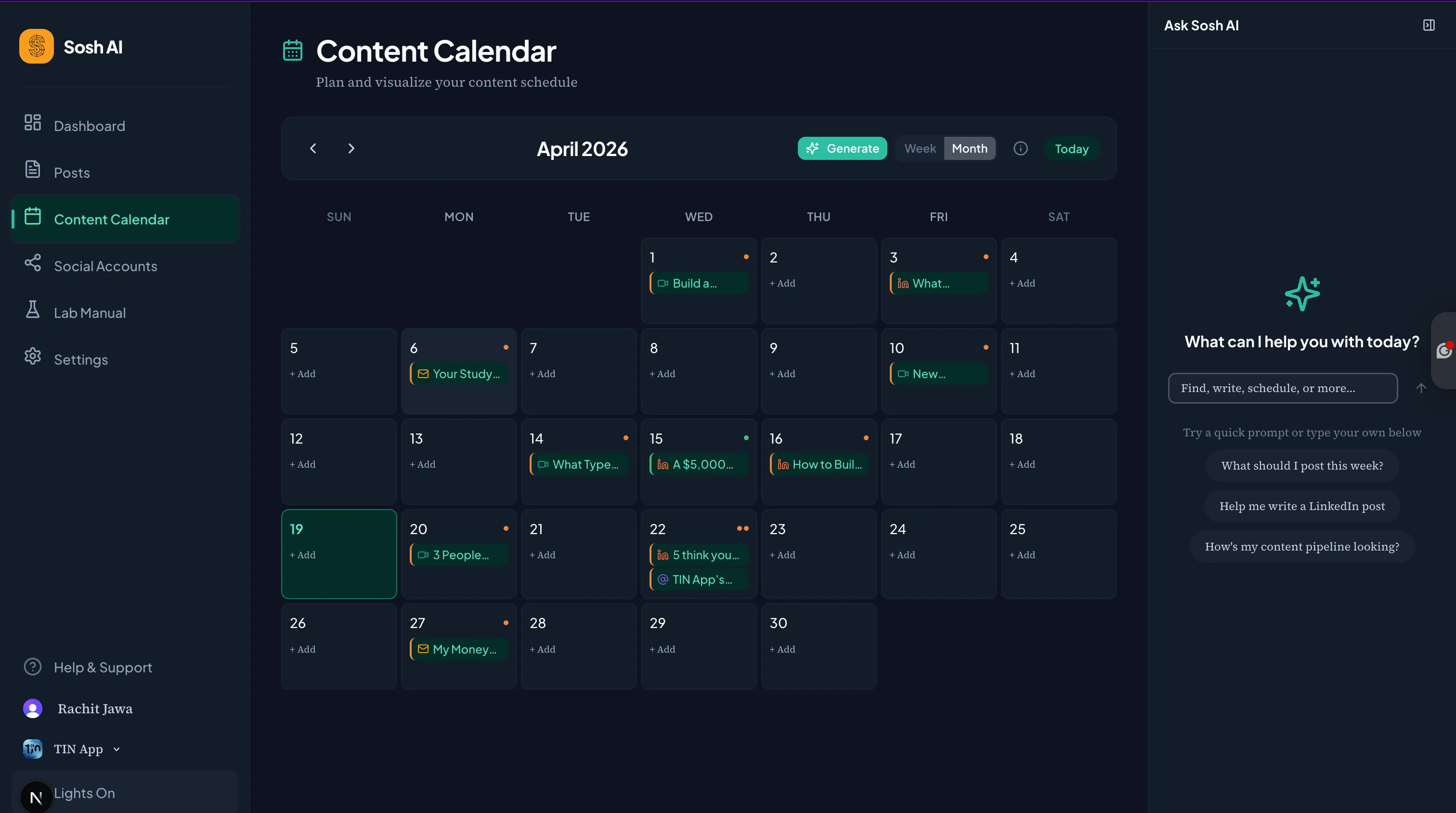 Content Calendar